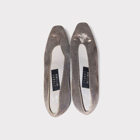 Stuart Weitzman Gold & Black Shoes Size 7.5 B - Picture 2 of 5